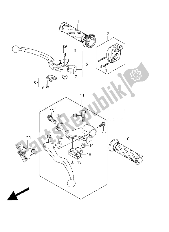 Todas as partes de Alavanca De Manivela do Suzuki SV 650 SA 2010