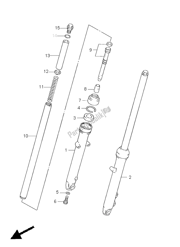 Tutte le parti per il Ammortizzatore Anteriore del Suzuki GN 125E 1999