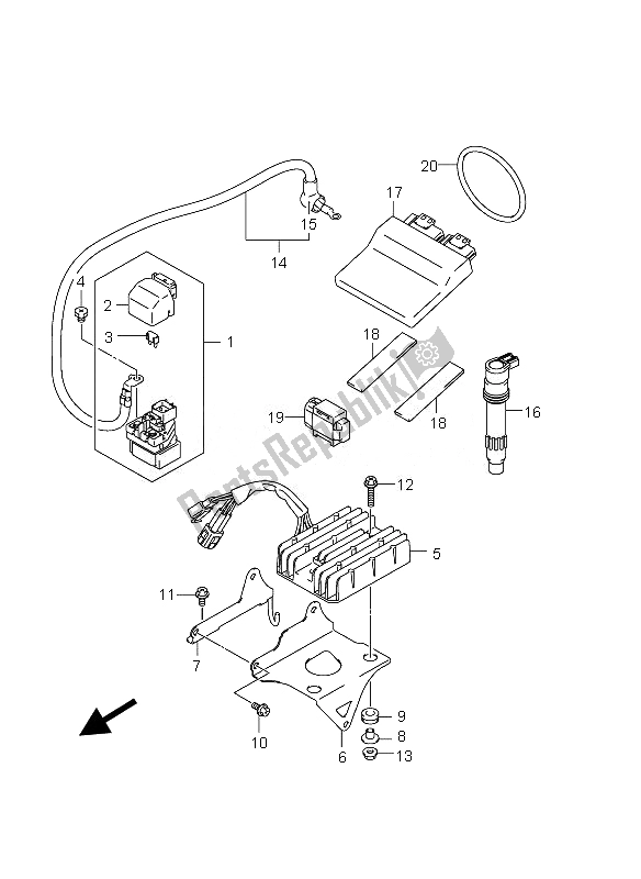 Todas las partes para Eléctrico de Suzuki GSX 1250 FA 2010