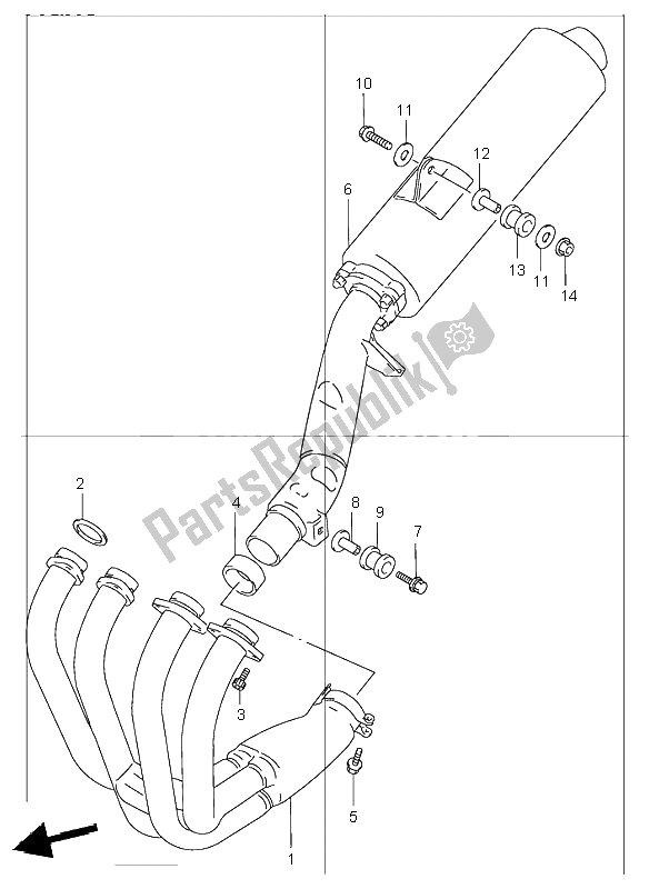 Toutes les pièces pour le Silencieux du Suzuki GSF 1200 NS Bandit 2003