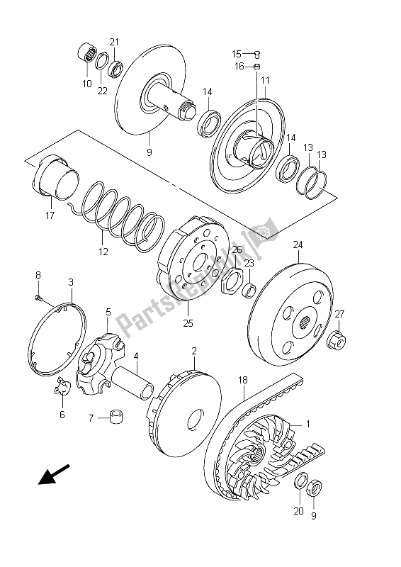 Toutes les pièces pour le Transmission (1) du Suzuki UX 150 Sixteen 2011