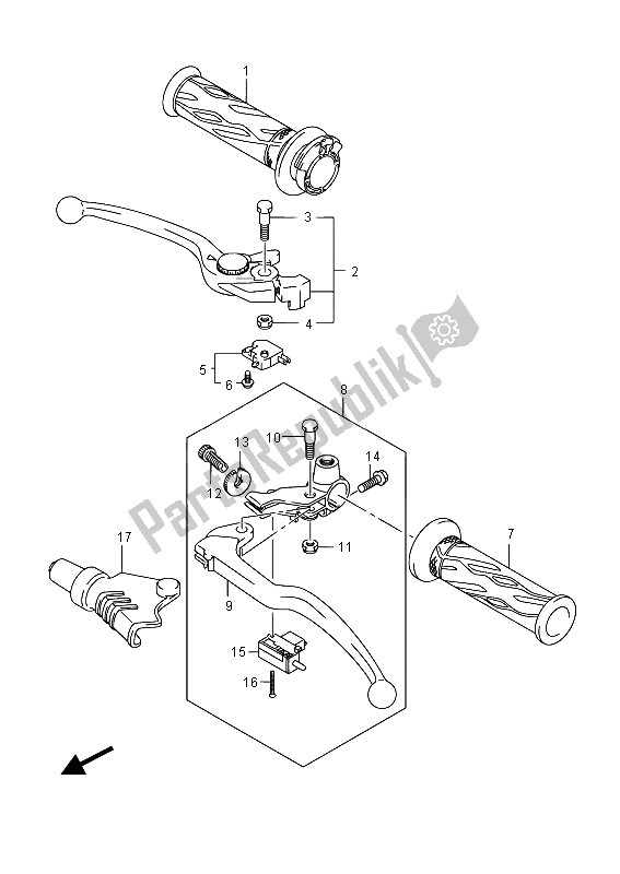 Todas las partes para Palanca De La Manija de Suzuki DL 650A V Strom 2015