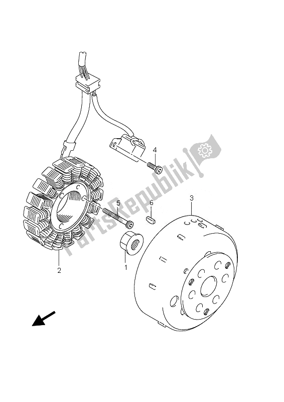 All parts for the Magneto of the Suzuki UH 125 Burgman 2010