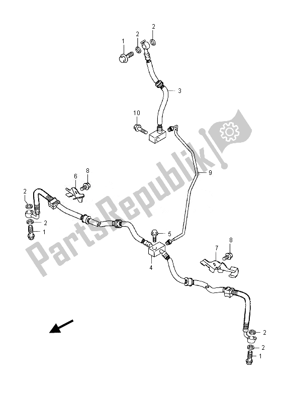 All parts for the Front Brake Hose of the Suzuki LT A 500 XPZ Kingquad AXI 4X4 2014