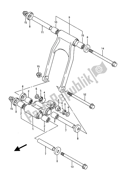 Tutte le parti per il Leva Del Cuscino Posteriore del Suzuki GSX 1100F 1989