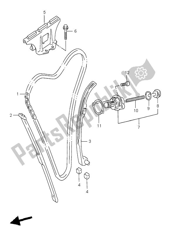 All parts for the Cam Chain of the Suzuki GSF 600N Bandit 1996