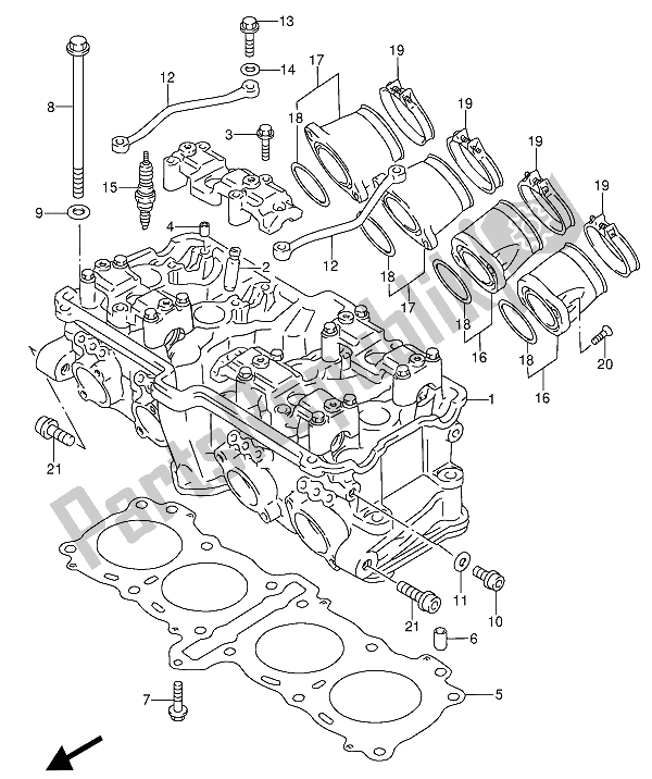 Todas las partes para Cabeza De Cilindro de Suzuki RF 600 RU 1993