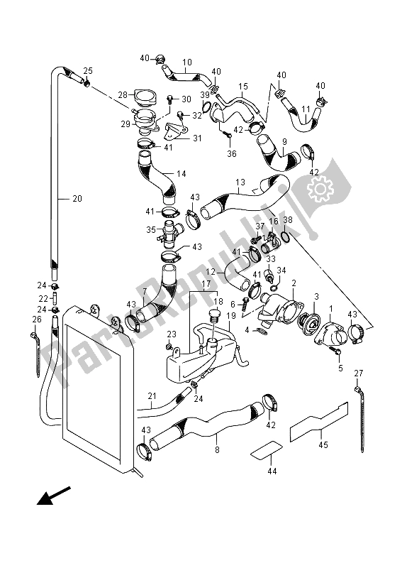 All parts for the Radiator Hose (e02) of the Suzuki VL 1500T Intruder 2015