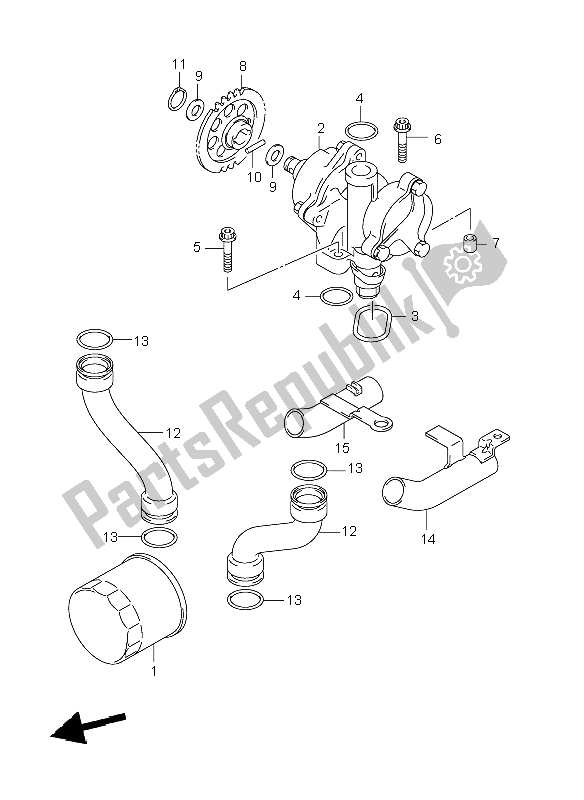 All parts for the Oil Pump of the Suzuki GSF 1200 Nsnasa Bandit 2006