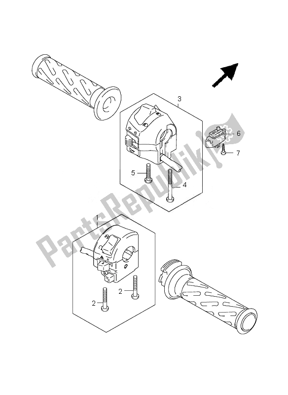 Alle onderdelen voor de Handvat Schakelaar (sv650s-sa-su-sua) van de Suzuki SV 650 Nsnasa 2007