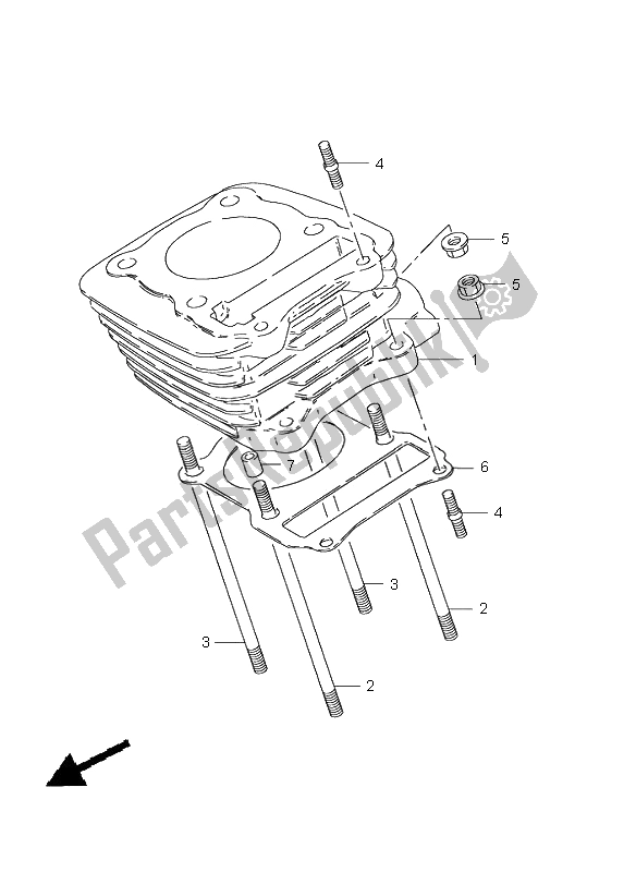 All parts for the Cylinder of the Suzuki GN 125E 2000