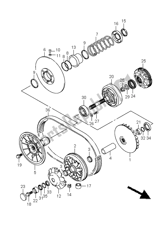 All parts for the Transmission (1) of the Suzuki LT A 700X Kingquad 4X4 2006