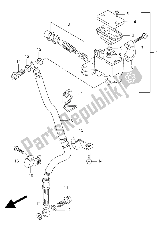 Tutte le parti per il Pompa Freno Anteriore del Suzuki XF 650 Freewind 1999