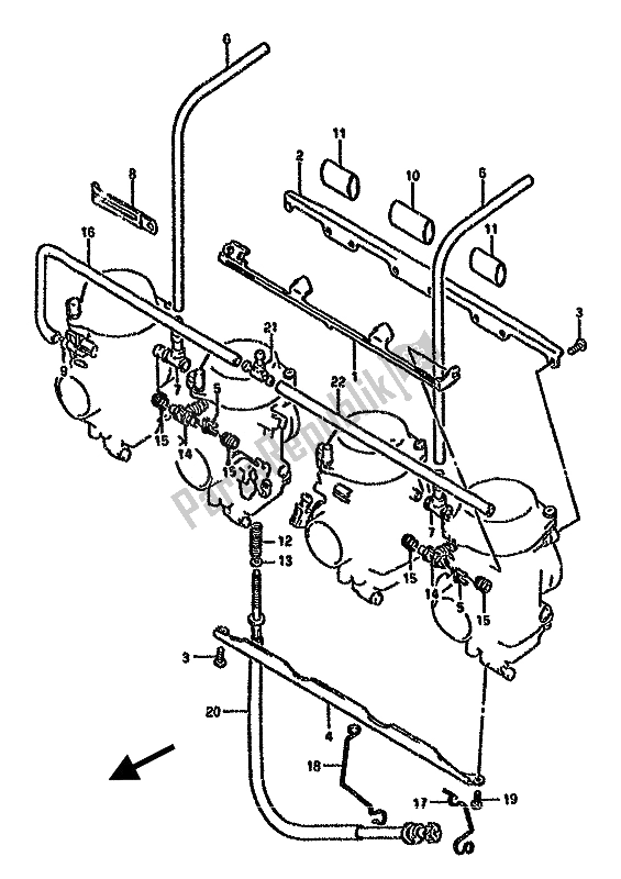 All parts for the Carburetor Fittings of the Suzuki GSX 750F 1993