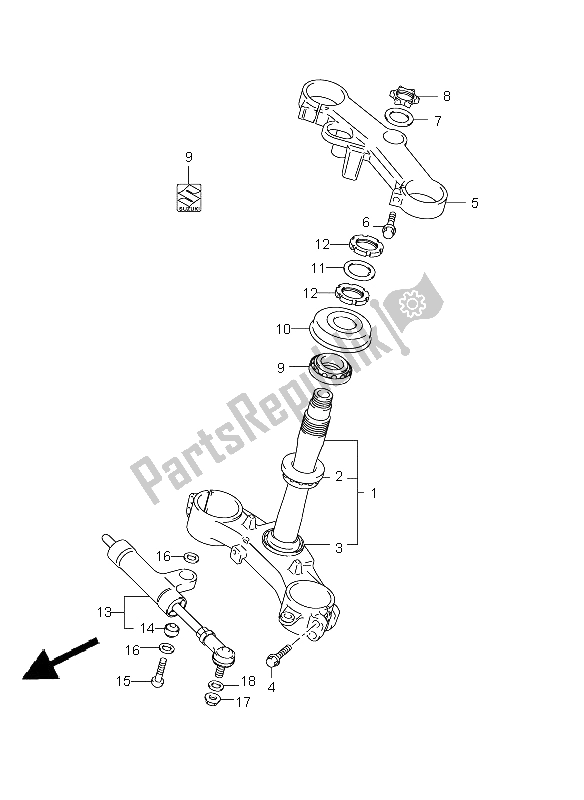 Todas las partes para Vástago De Dirección de Suzuki GSX R 1000 2002