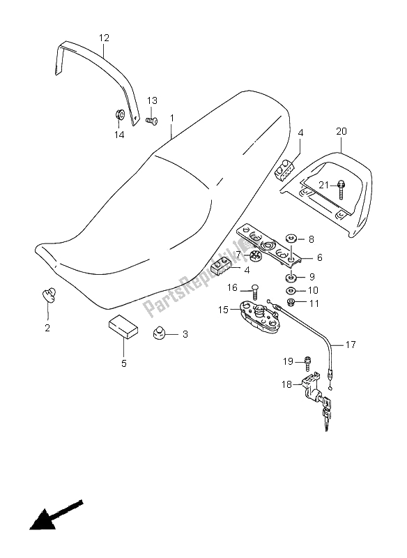 Tutte le parti per il Posto A Sedere del Suzuki GS 500E 2000