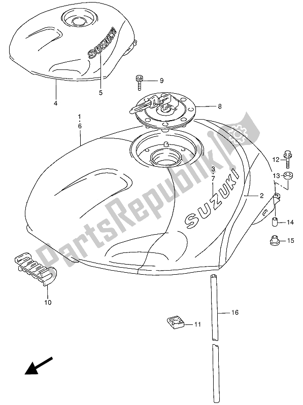 Tutte le parti per il Serbatoio Di Carburante del Suzuki RG 125 FU 1993