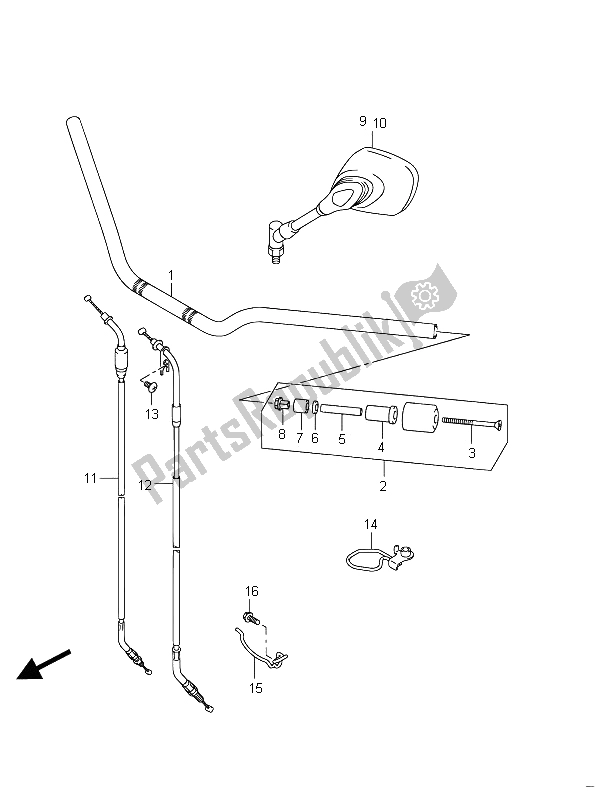 All parts for the Handlebar (gsf650a) of the Suzuki GSF 650 Sasa Bandit 2011