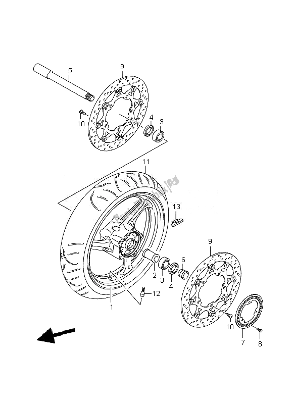 Tutte le parti per il Ruota Anteriore (gsr600a-ua) del Suzuki GSR 600A 2007