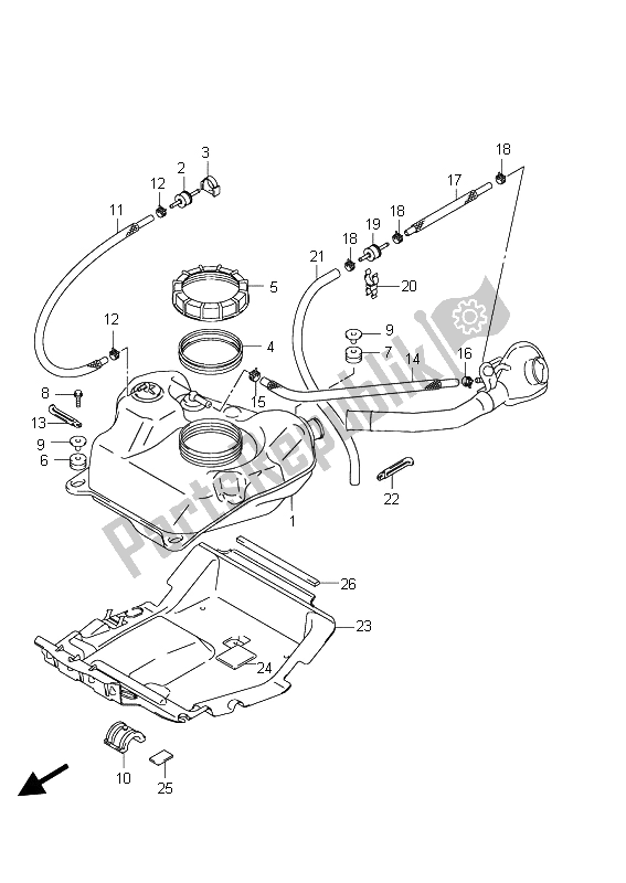 All parts for the Fuel Tank of the Suzuki AN 650A Burgman Executive 2011