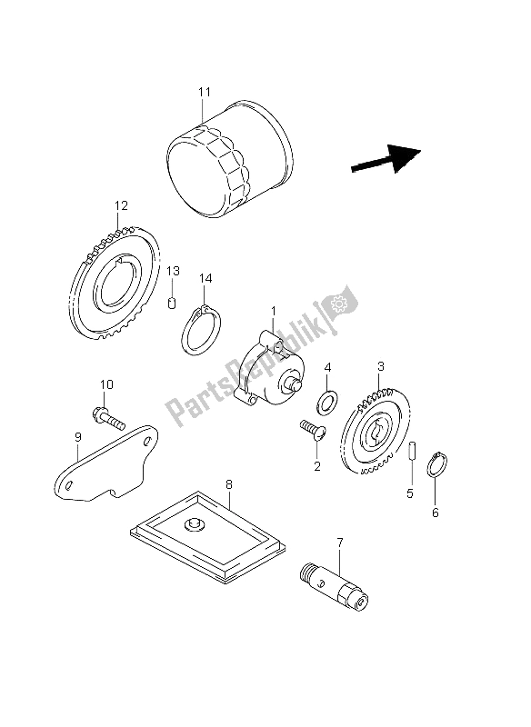 All parts for the Oil Pump of the Suzuki DL 650A V Strom 2011