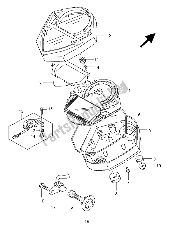 Todas las partes para Velocímetro (sv1000s-s1-s2) de Suzuki SV 1000 NS 2005