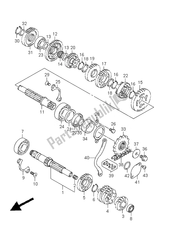 Toutes les pièces pour le Transmission du Suzuki DR Z 125 SW LW 2010