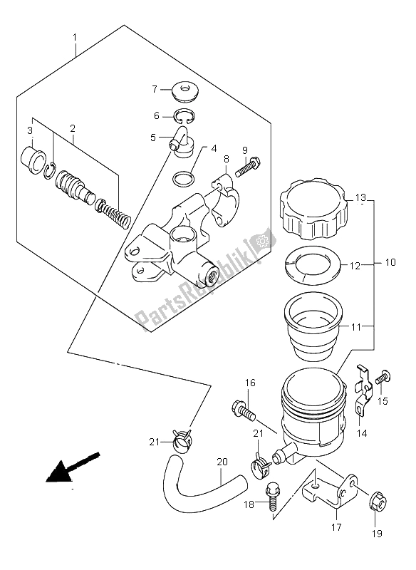 Tutte le parti per il Pompa Freno Anteriore (sv650s-su) del Suzuki SV 650 NS 2006