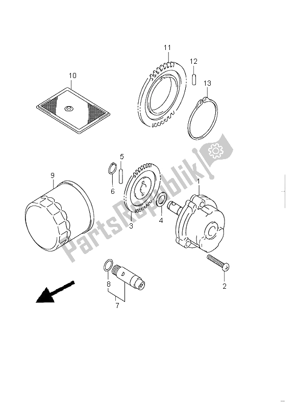 Todas as partes de Bomba De óleo do Suzuki DL 1000 V Strom 2006