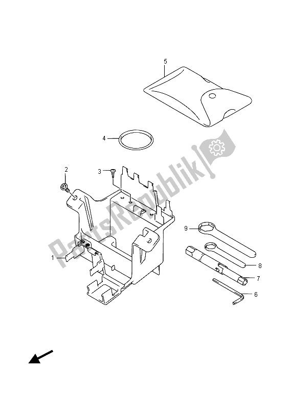 All parts for the Battery Holder of the Suzuki DL 650A V Strom 2015