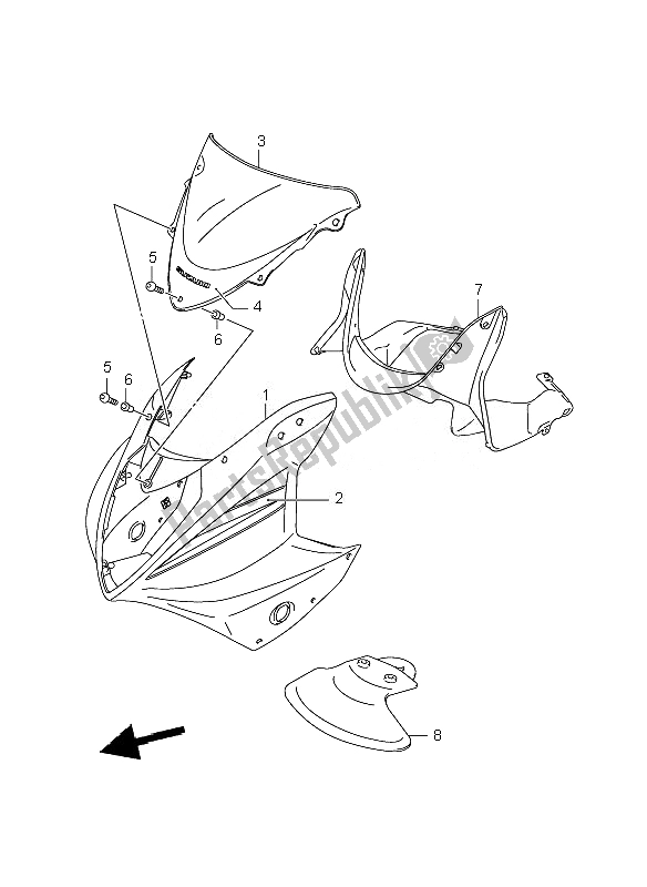 Toutes les pièces pour le Corps De Capotage du Suzuki GS 500 EF 2007