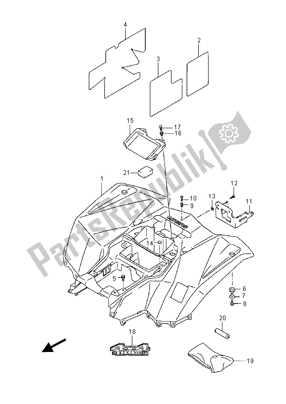 Wszystkie części do Tylny B? Otnik (lt-a400f) Suzuki LT A 400 FZ Kingquad ASI 4X4 2014