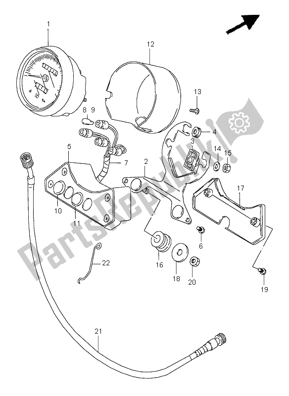 All parts for the Speedometer of the Suzuki VZ 800 Marauder 1997