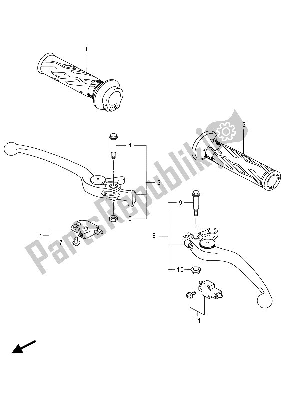 Toutes les pièces pour le Levier De Poignée du Suzuki GSX 1300 RA Hayabusa 2015