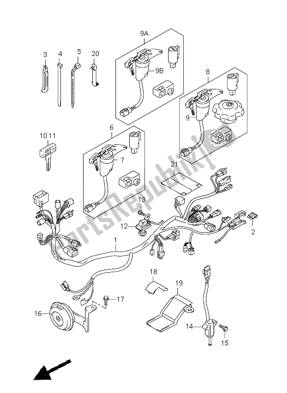 All parts for the Wiring Harness (e24) of the Suzuki DR Z 400E 2006