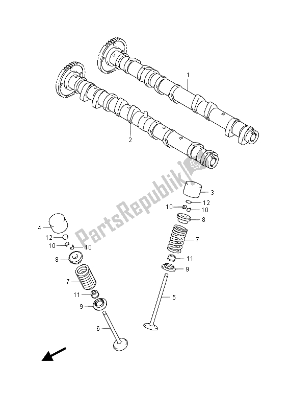 All parts for the Camshaft & Valve of the Suzuki GSX R 600 2015