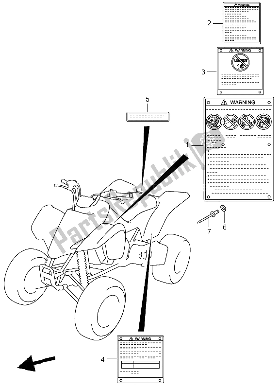 Wszystkie części do Etykieta Suzuki LT Z 400 Quadsport 2005