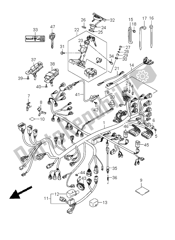 All parts for the Wiring Harness (gsx1300bka-au2) of the Suzuki GSX 1300 BKA B King 2008