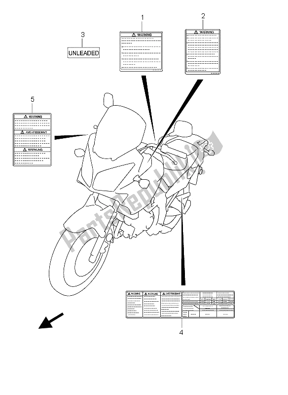 All parts for the Label of the Suzuki DL 650 V Strom 2006