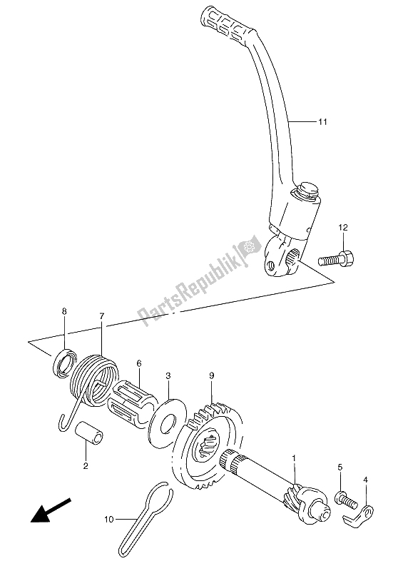 Alle onderdelen voor de Kick Starter van de Suzuki RGV 250 1994