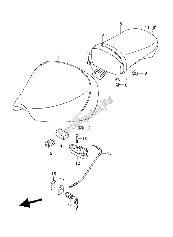 Tutte le parti per il Posto A Sedere del Suzuki VL 125 Intruder 2002