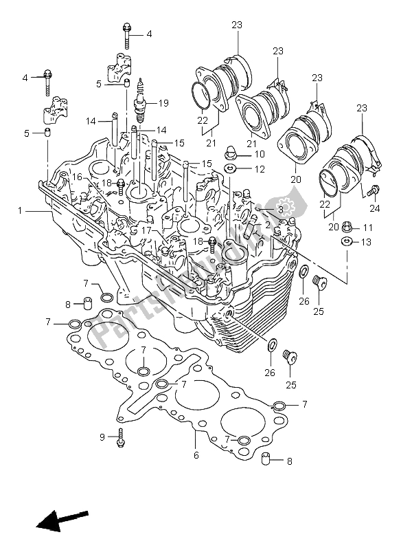 Tutte le parti per il Testata del Suzuki GSF 600 NS Bandit 1999