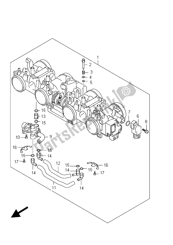 All parts for the Throttle Body of the Suzuki GSX 1250 FA 2012