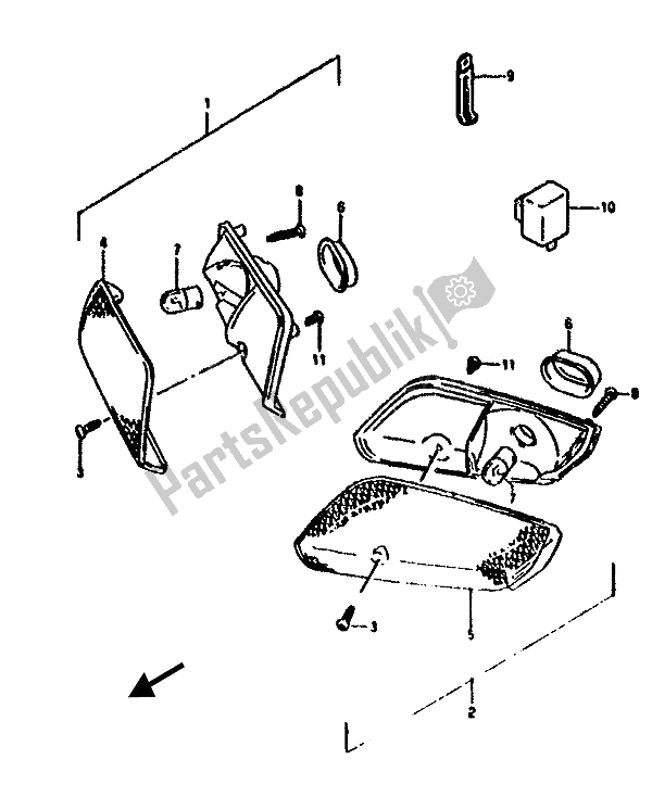 All parts for the Turn Signal Lamp of the Suzuki AH 50 1992