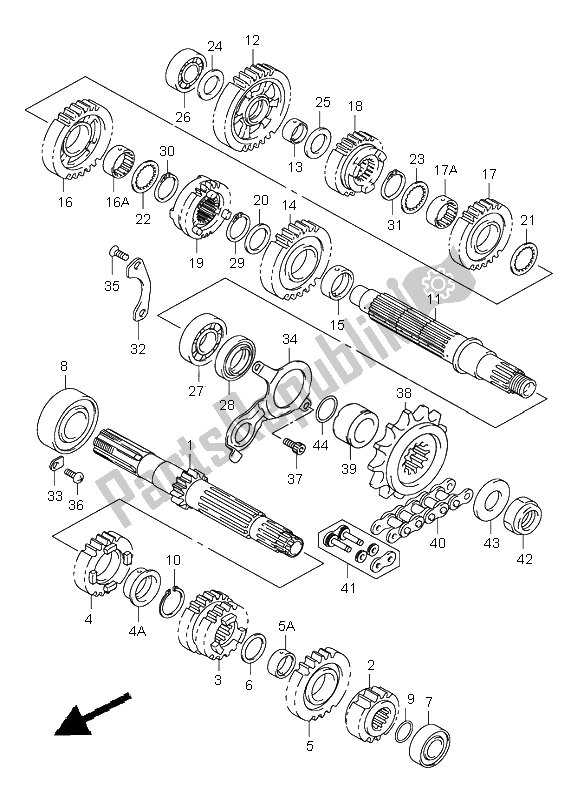 All parts for the Transmission of the Suzuki SV 1000 NS 2003