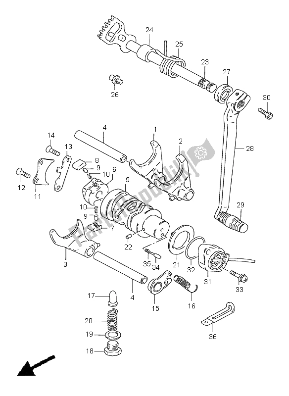 Tutte le parti per il Cambio Di Marcia del Suzuki GN 250E 2000