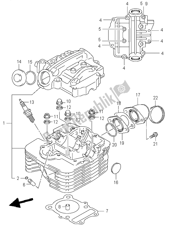 Toutes les pièces pour le Culasse du Suzuki LT F 250 Ozark 2003