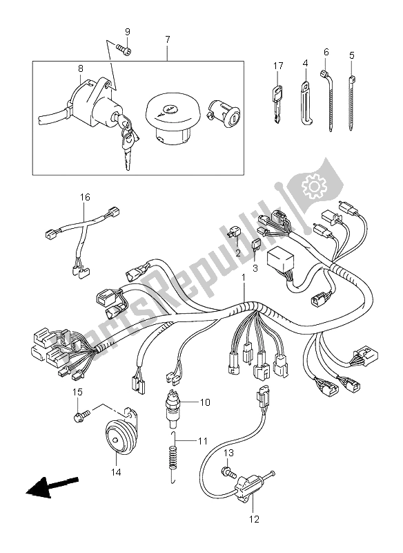 All parts for the Wiring Harness of the Suzuki VL 250 Intruder 2001