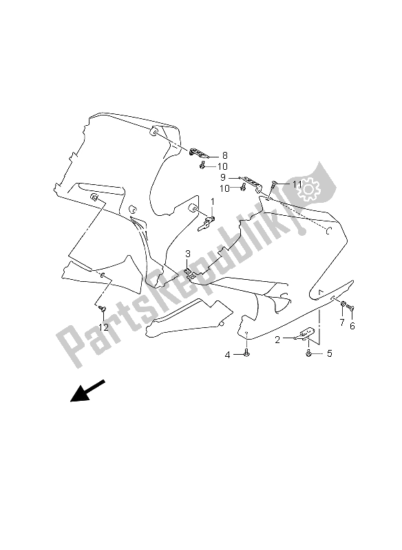 All parts for the Under Cowling Installation Parts of the Suzuki GS 500 EF 2004