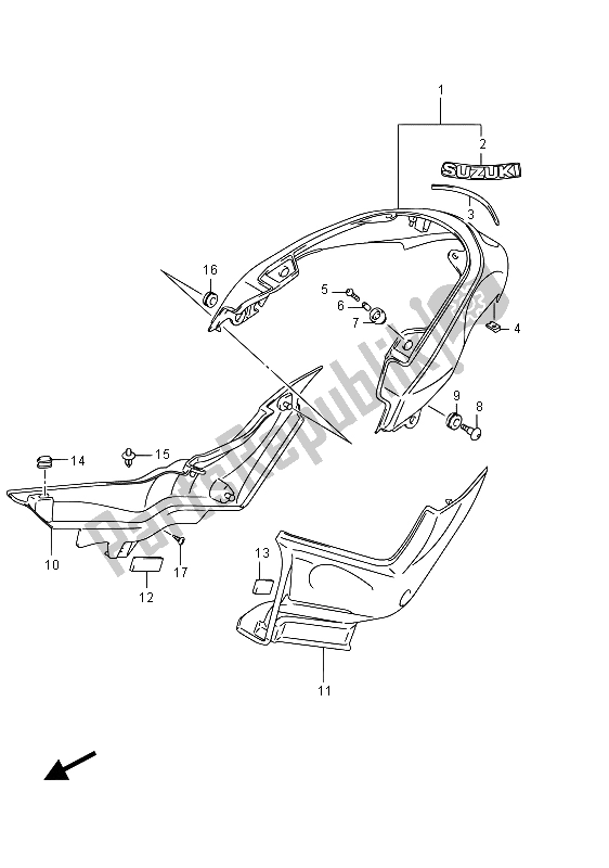 Todas las partes para Guardabarros Trasero (vzr1800uf E19) de Suzuki VZR 1800 BZ M Intruder 2015